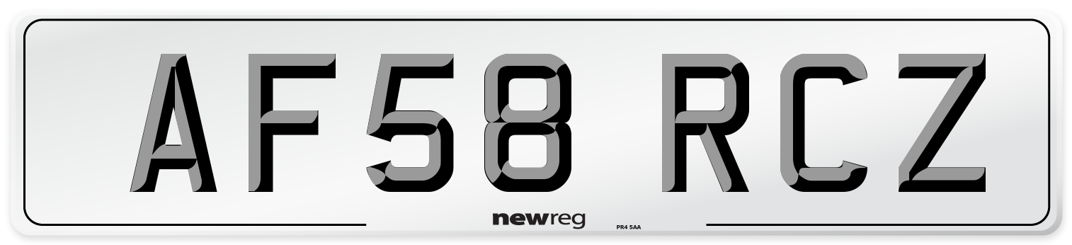 AF58 RCZ Number Plate from New Reg